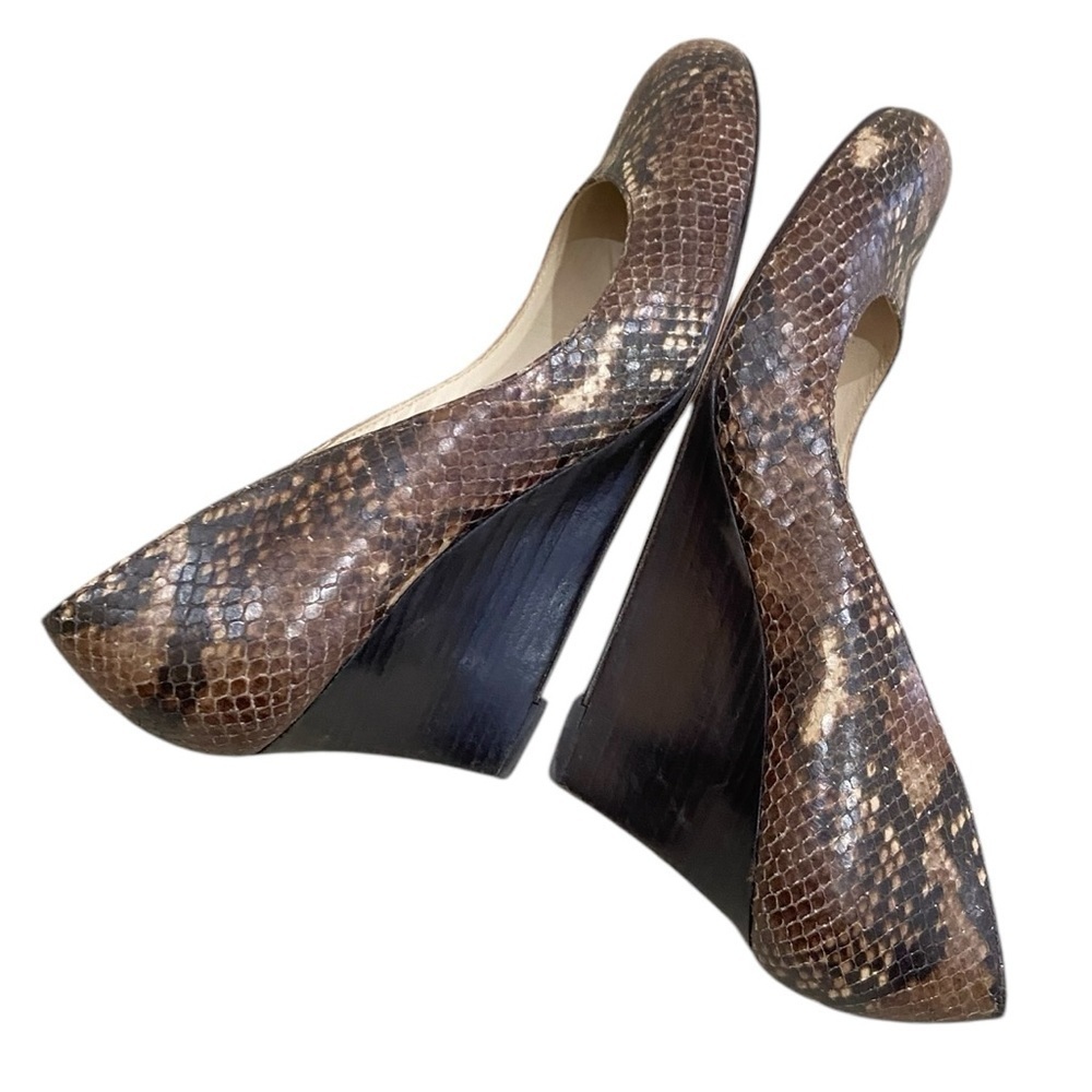 LK Bennett London python print taupe wedge round toe slip on shoes EU 40/10 - Picture 6 of 11
